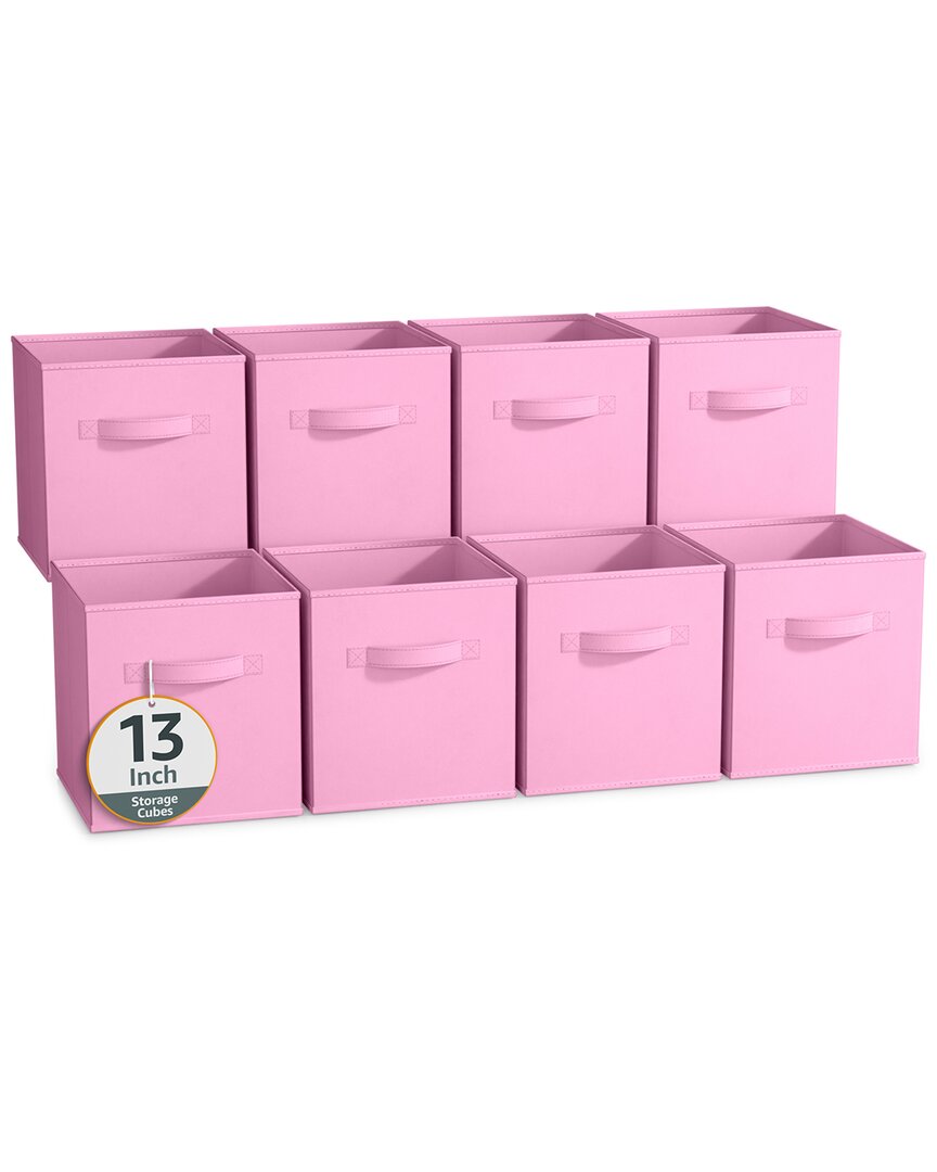Sorbus 13in 8 Pack Collapsible Fabric Storage Bins In Pink