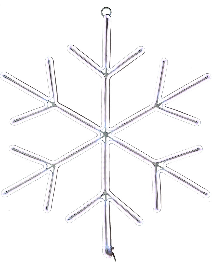 National Tree Company 18in Neon Style Lighted Snowflake Decoration In White