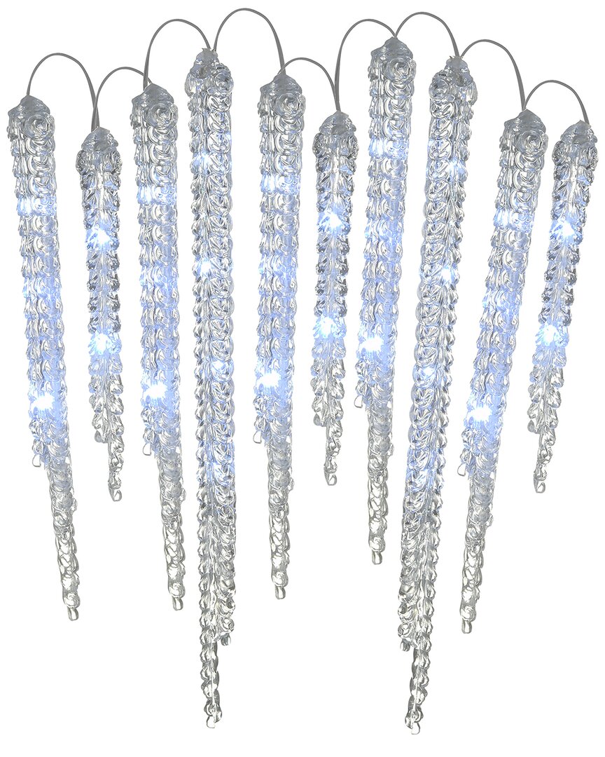 National Tree Company Crystal Icicles With Led Lights In White