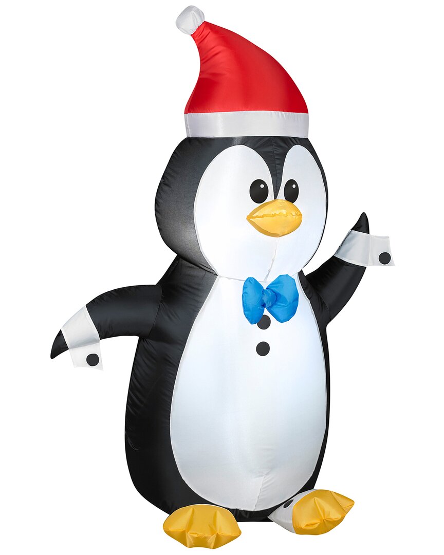 National Tree Company 4ft Inflatable Waving Penguin In Black