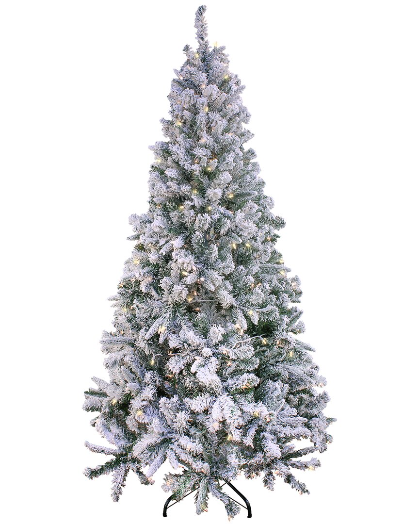 National Tree Company 6.5ft Snowy Mixed Pine Tree With Clear Lights In Green