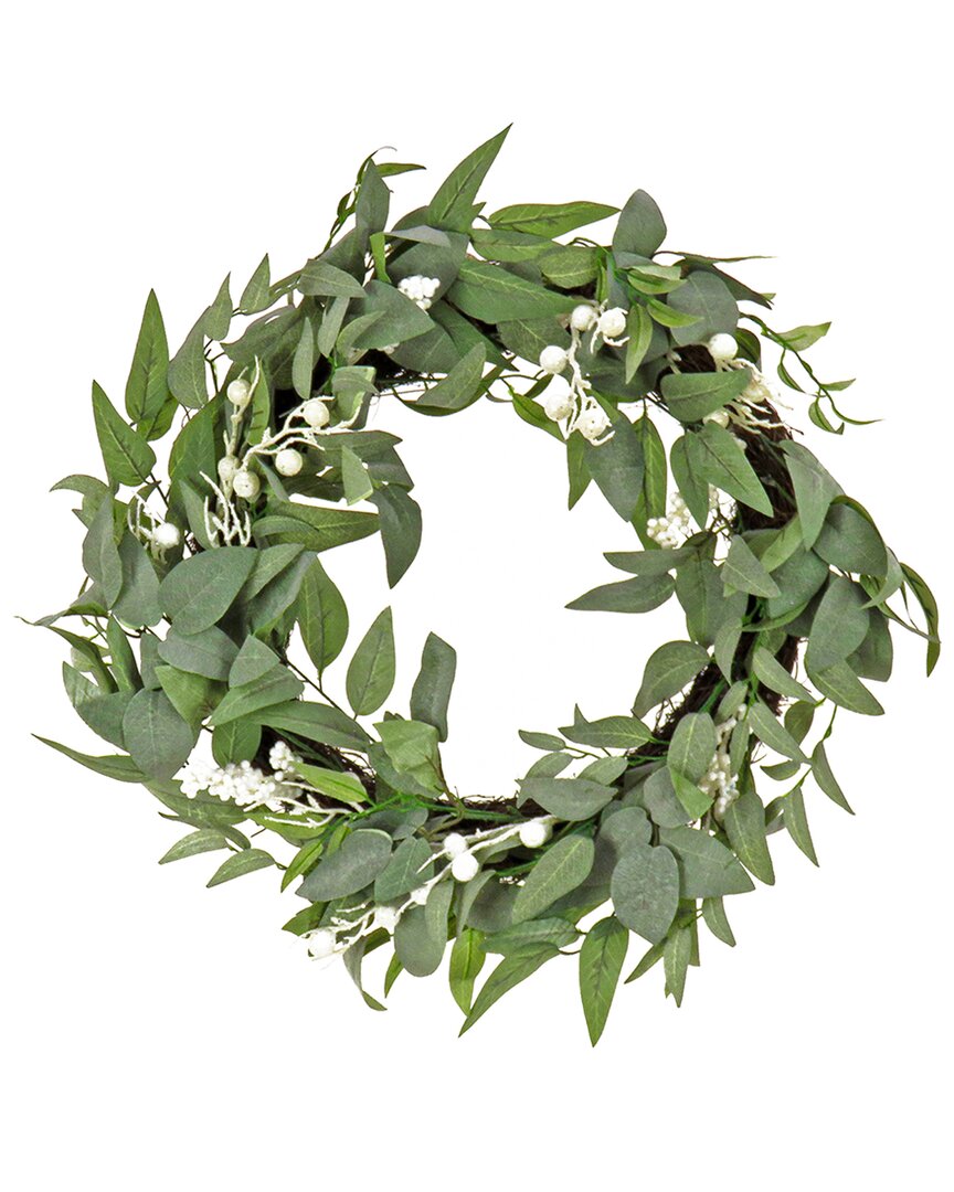 Shop National Tree Company 24in Mixed Leaves Christmas Wreath In Green