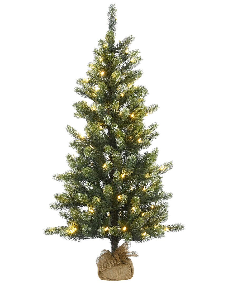 National Tree Company 4.5ft Trinity Spruce Tree With Led Lights In Green