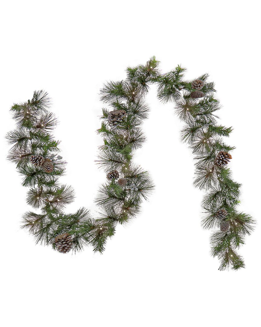 National Tree Company 9ft Whitter Pine Garland With Led Lights In Green