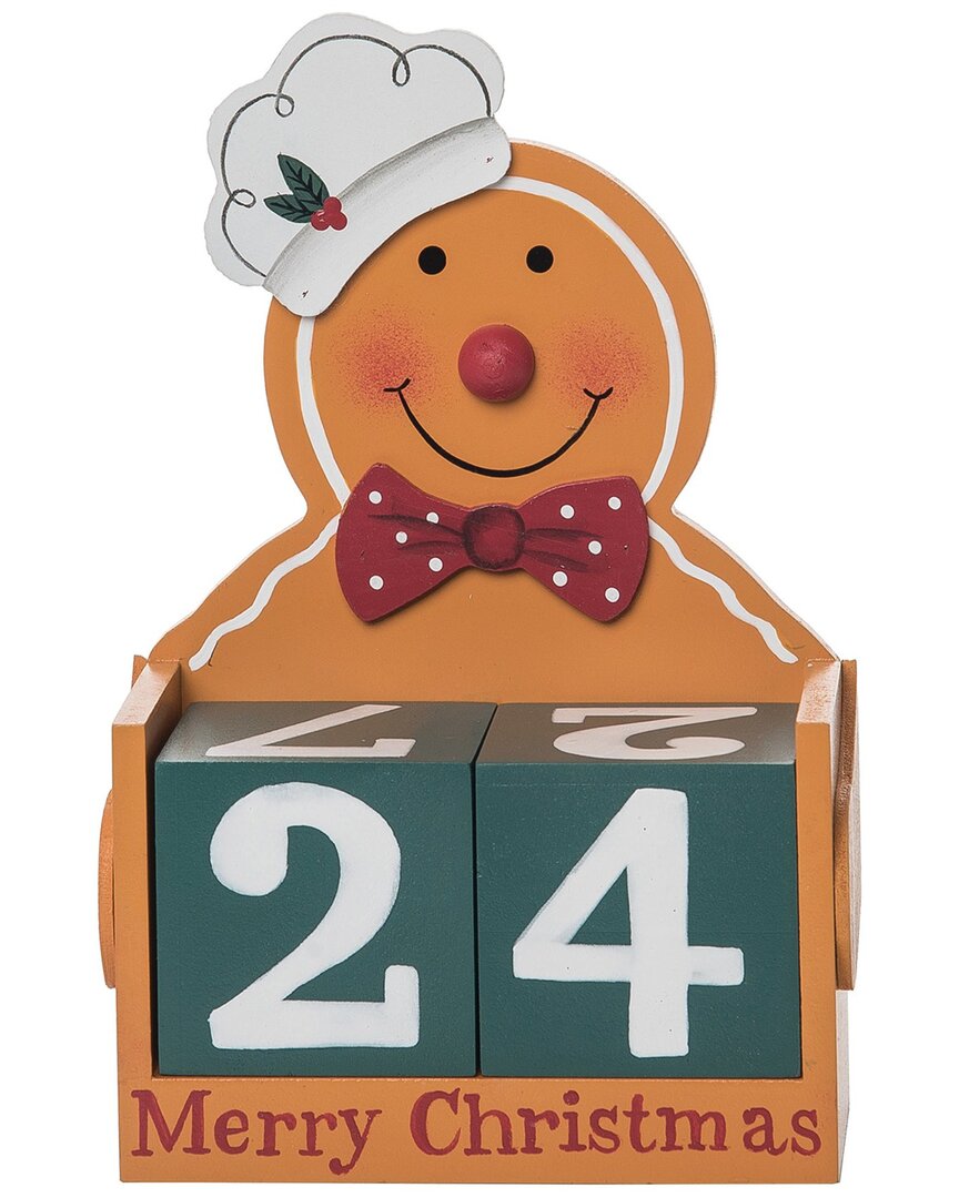 Transpac Wood 7.87in Multicolored Christmas Gingerbread Countdown Set Of 3