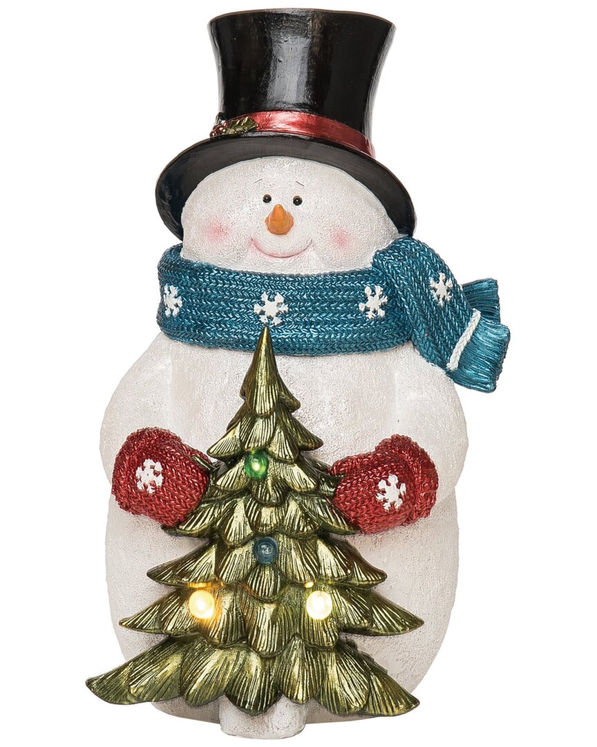 Transpac Resin 11in Multicolored Christmas Light Up Chunky Snowman Figurine