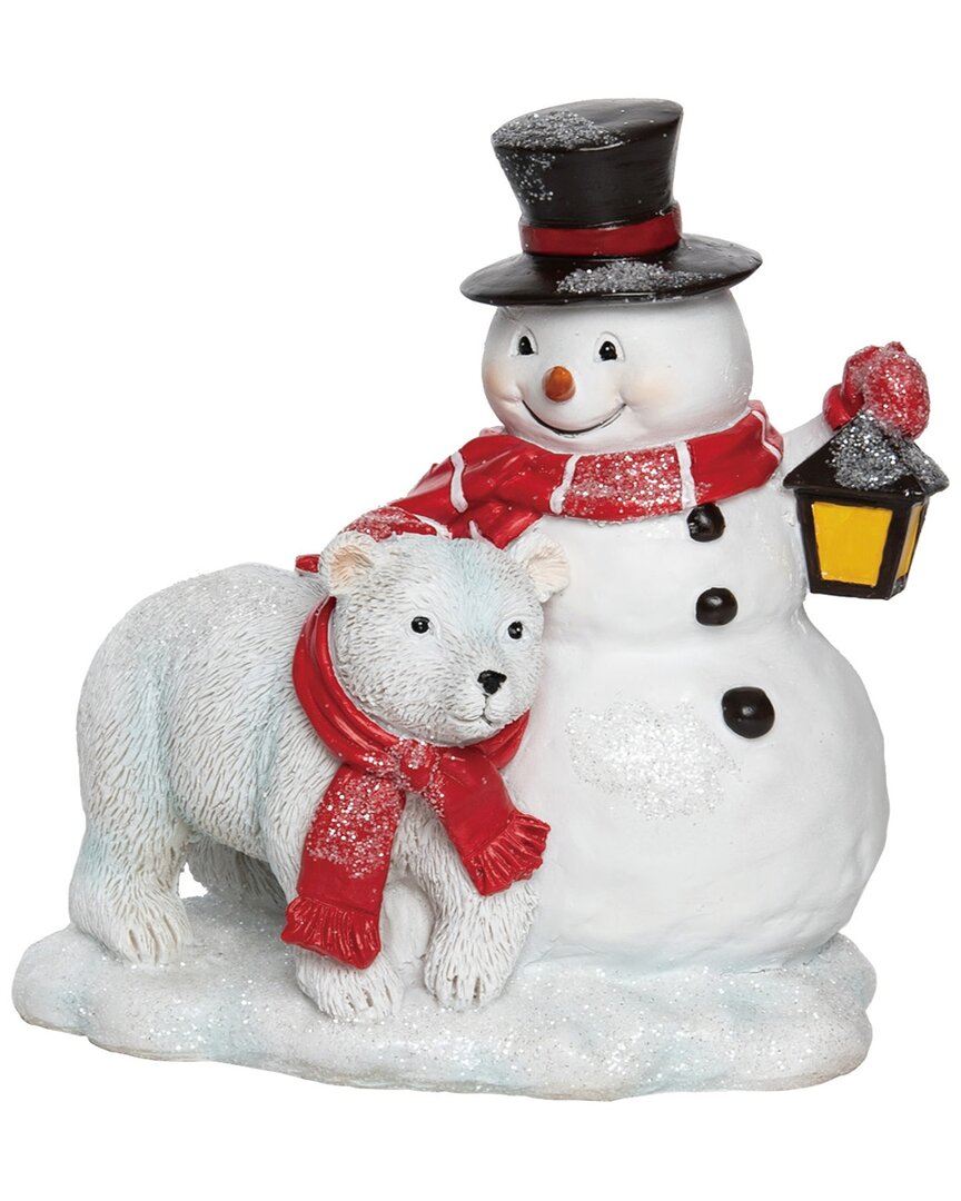 Transpac Resin 6in Multicolored Christmas Snowman And Critter Figurine