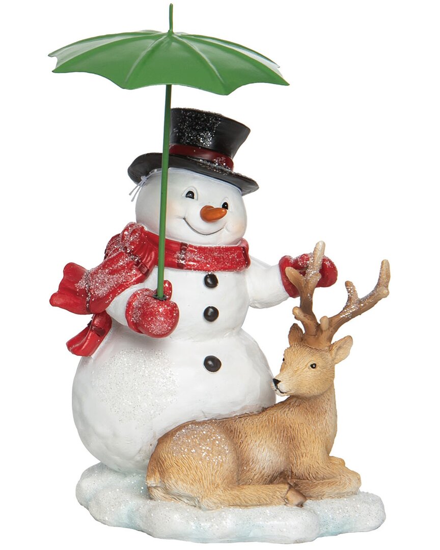 Transpac Resin 8.75in Multicolored Christmas Snowman And Critter Figurine