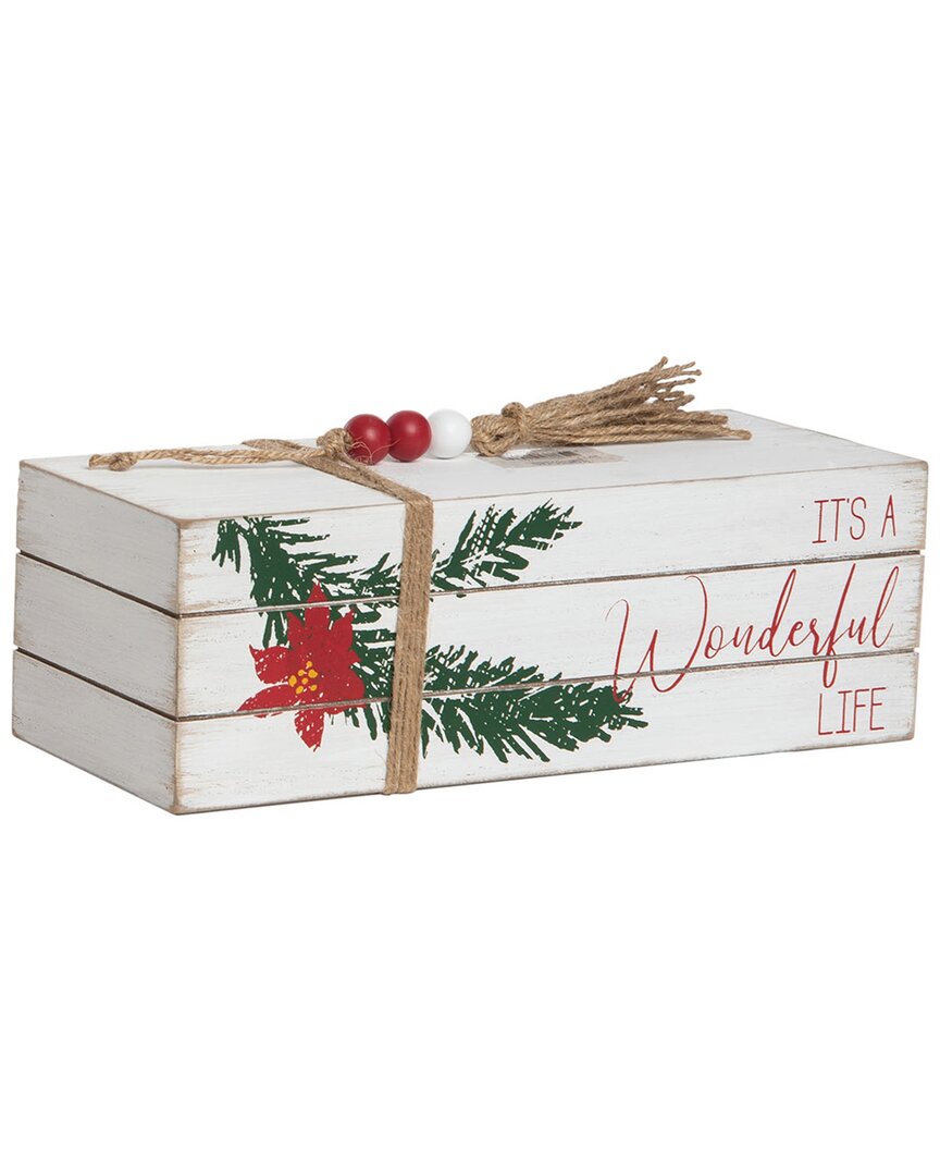 Transpac Wood 11.75in Multicolored Christmas Rustic Book Stack Decor