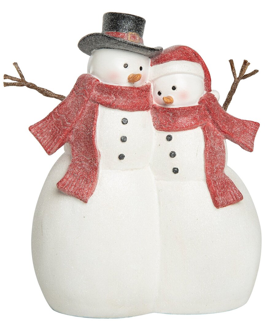 Transpac Resin 8.25in Christmas Chilly Snowman Couple Figurine In White