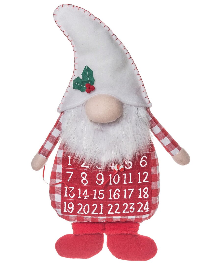 Transpac Polyester 27in Multicolored Christmas Gingham Gnome Countdown Calendar