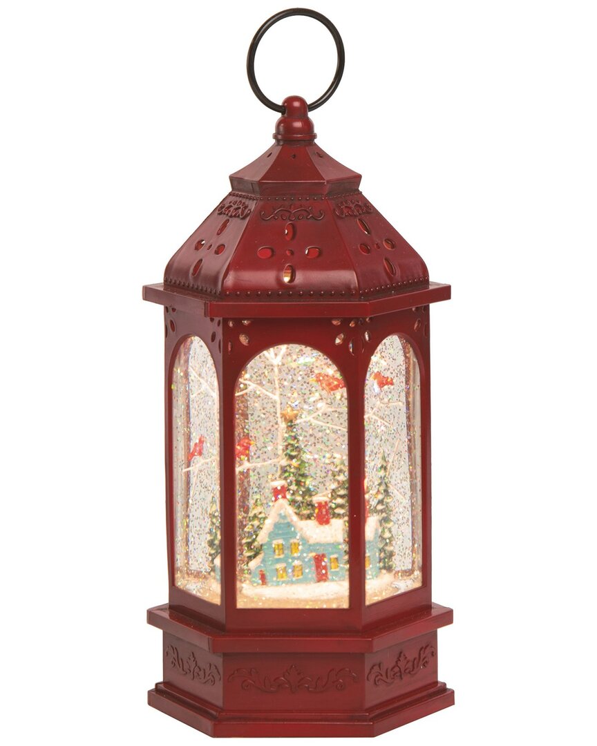 Transpac Artificial 9.5in Multicolored Christmas Light Up Glitz House Lantern
