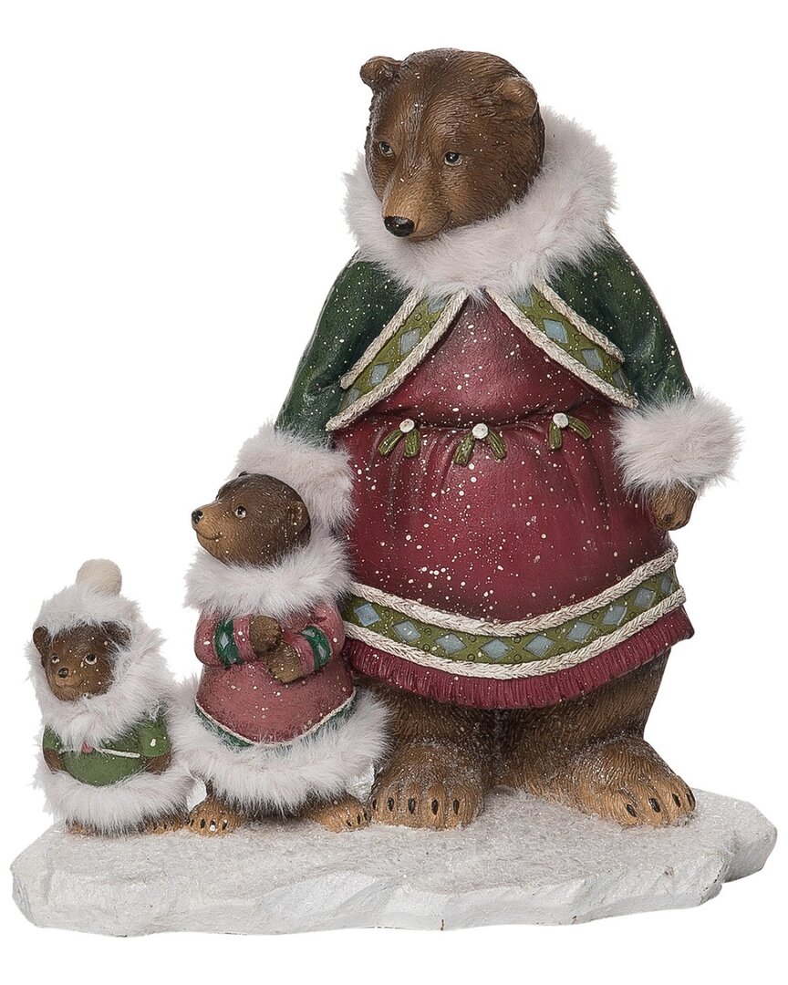 Transpac Resin 10in Multicolored Christmas Snowy Bear Figurine