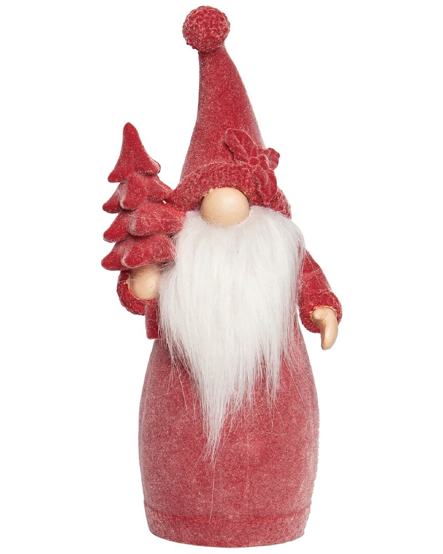 Transpac Resin 10.5in Multicolored Christmas Flocked Bearded Gnome Santa Figurine