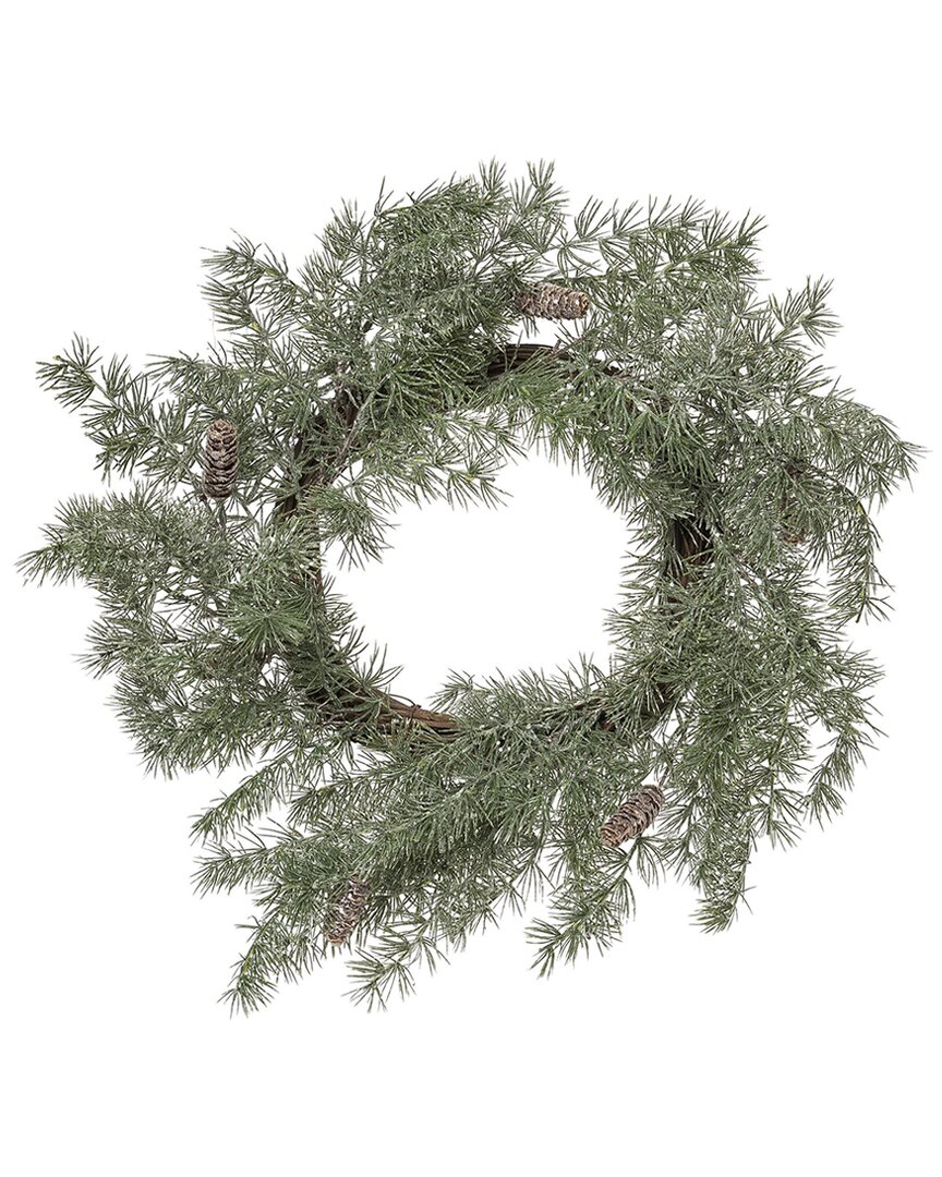 Transpac Artificial 24in Christmas Soft Piney Fir Wreath In Green