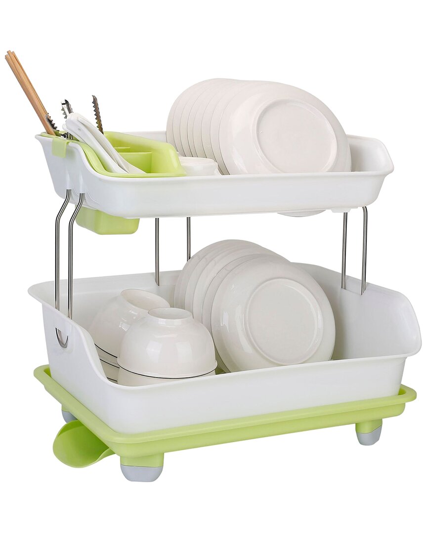 Fresh Fab Finds Newhome 2-tier Dish Drying Rack/cutlery Drainer In White