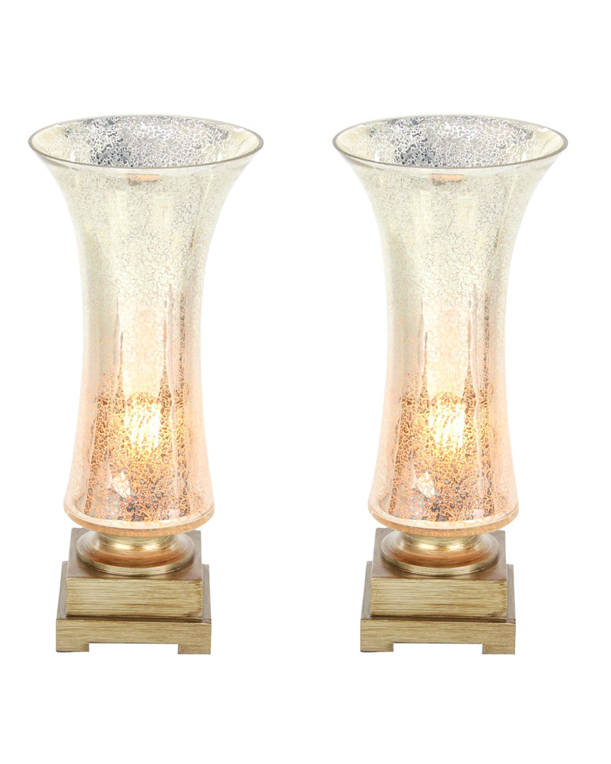Peyton Lane Set Of 2 Touch Of Glass Table Lamps