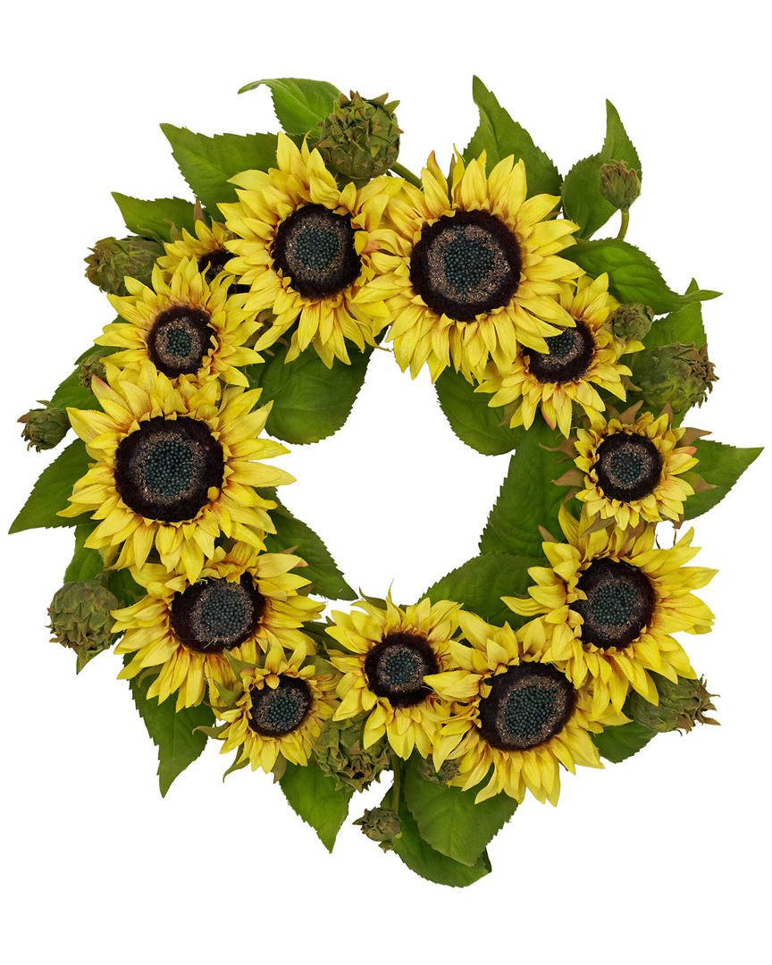 Nearly Natural 22in Sunflower Wreath