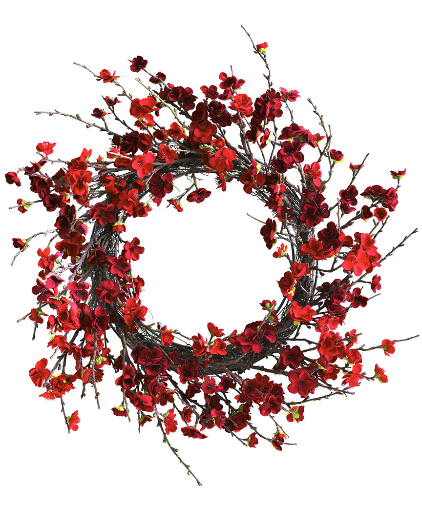 Nearly Natural Plum Blossom Wreath