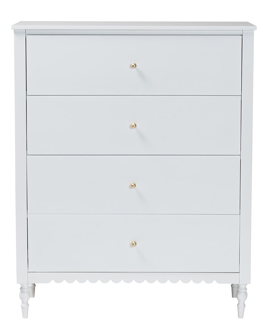 BAXTON STUDIO BAXTON STUDIO RONI MODERN 4-DRAWER CHEST WITH SCALLOPED EDGES