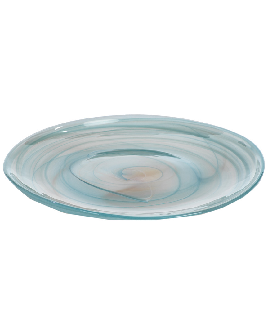 Zodax Ibiza 6pc Set 10.25in Free Flow Alabaster Glass Plate