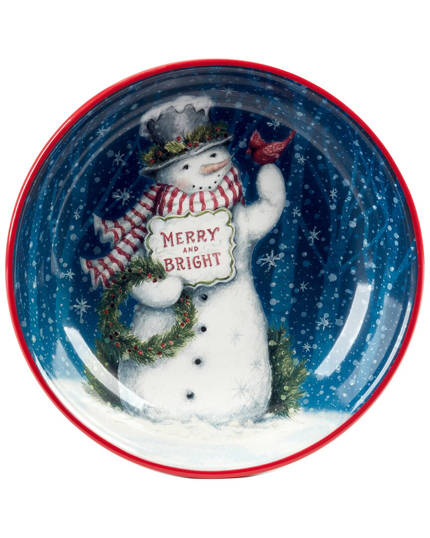 Certified International Snowman Greetings Serving/pasta Bowl
