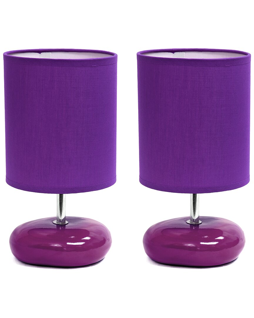 Lalia Home 10.24in Traditional Mini Round Rock Table Lamp