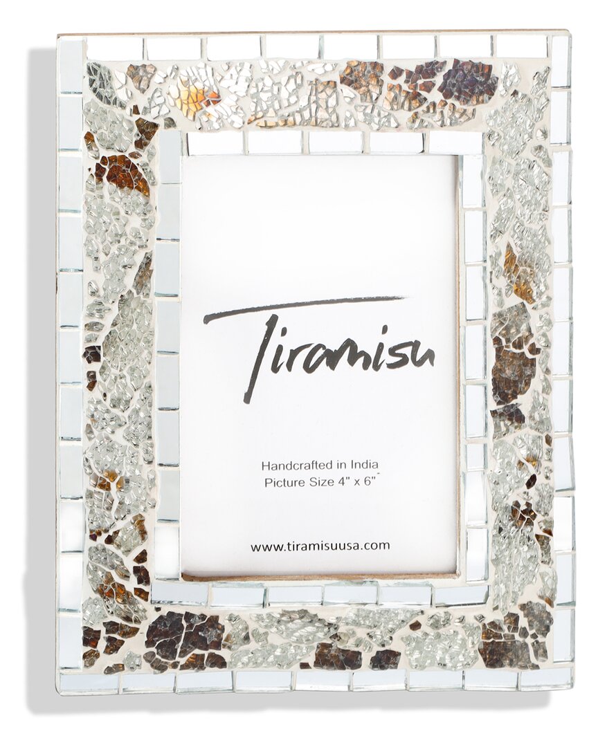 Tiramisu Earthstone Glimmer Mosaic Picture Frame In Multi