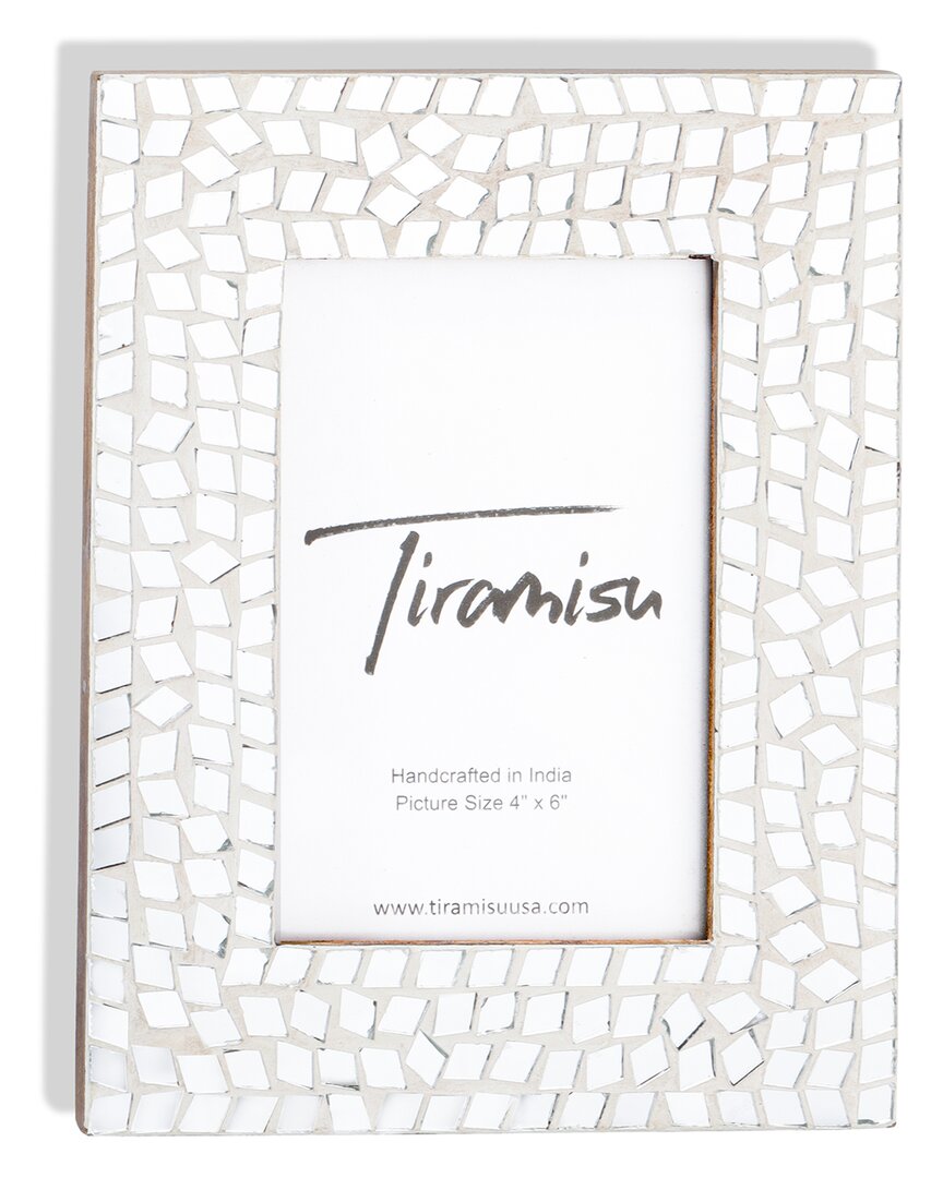 Tiramisu Arctic Whisper Mosaic Picture Frame In White