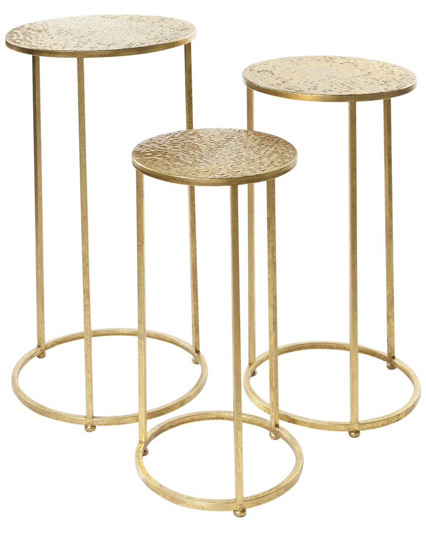 Peyton Lane Set Of 3 Nesting Accent Tables In Gold