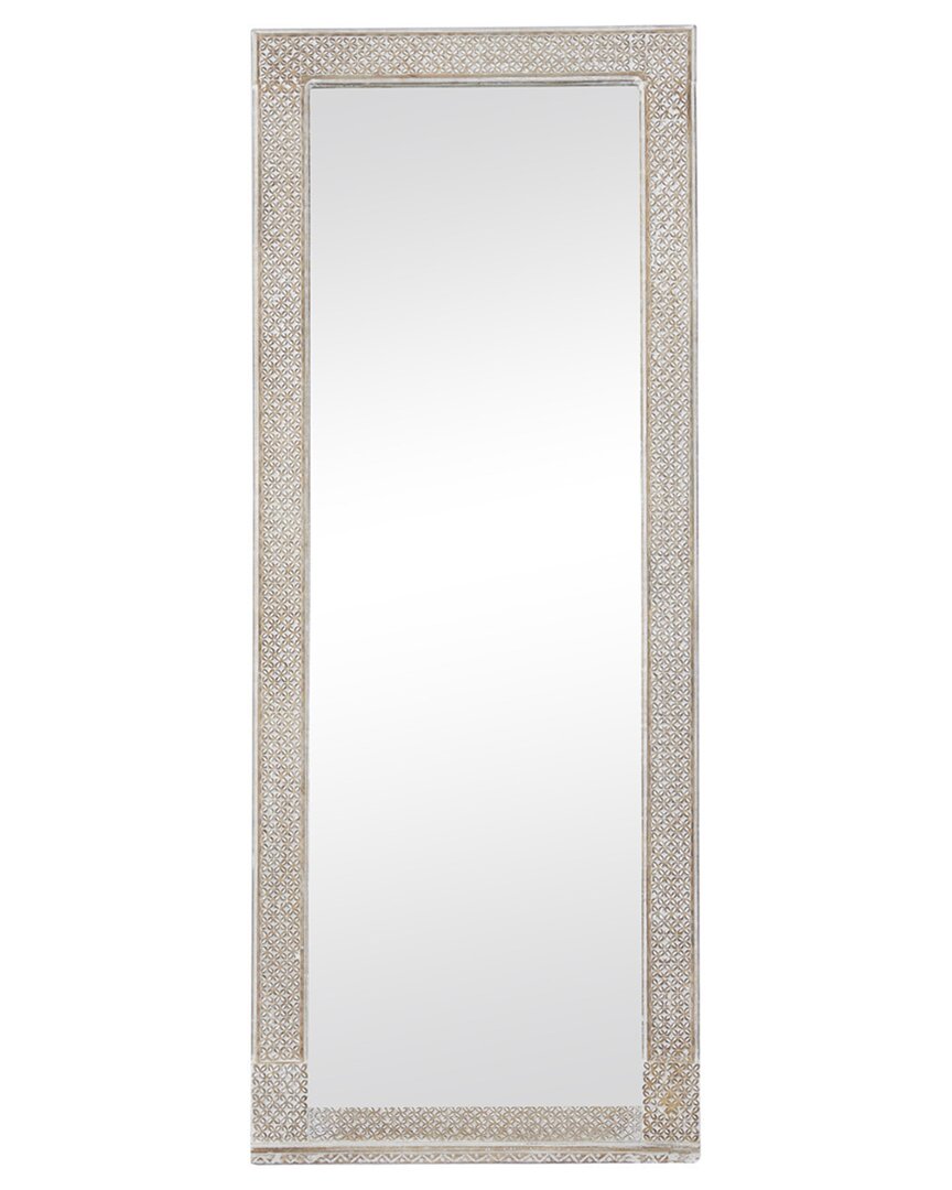 Peyton Lane Pine Traditional Wall Mirror In White