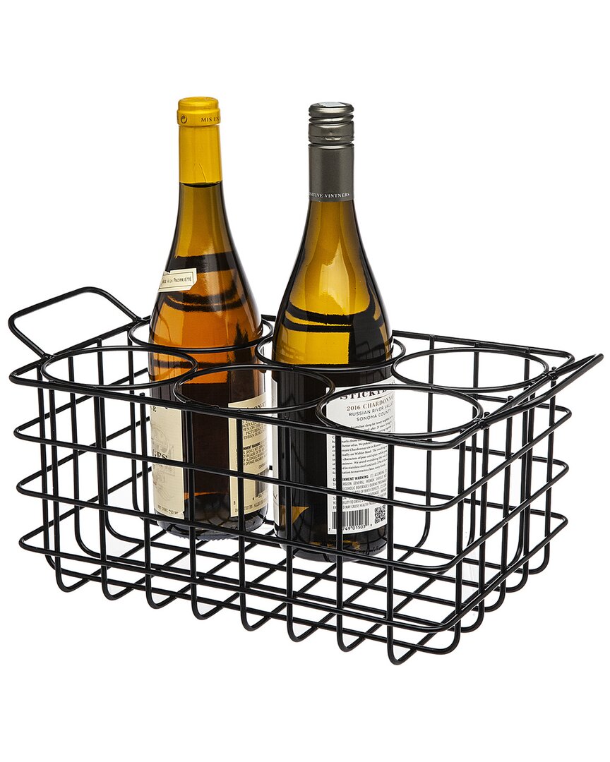 Godinger Wine Rack Crate In Black