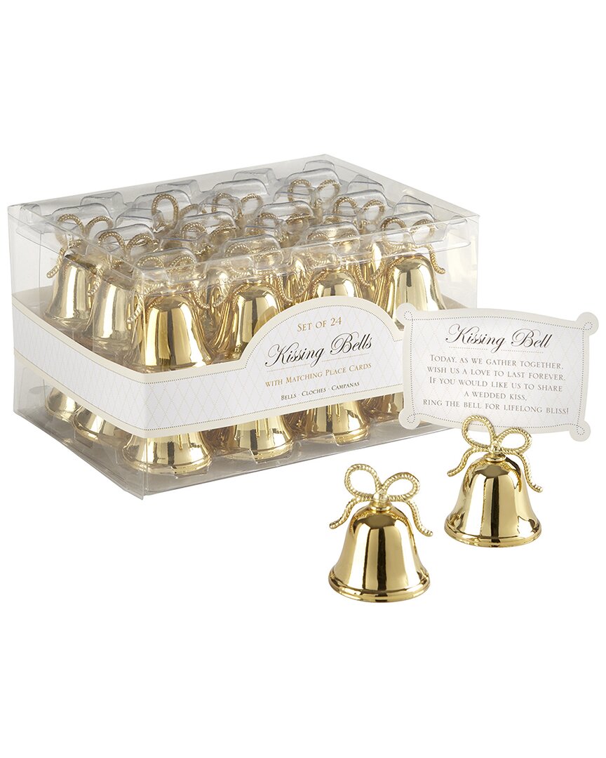 Kate Aspen 24-count Kissing Bell Place Card/photo Holders & Cards In Gold