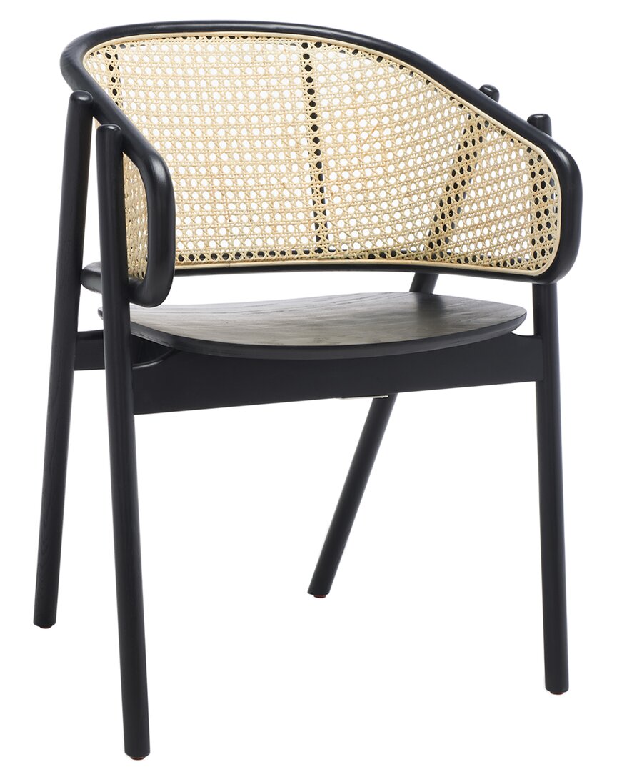 Safavieh Couture Emmy Rattan Back Dining Chair In Black