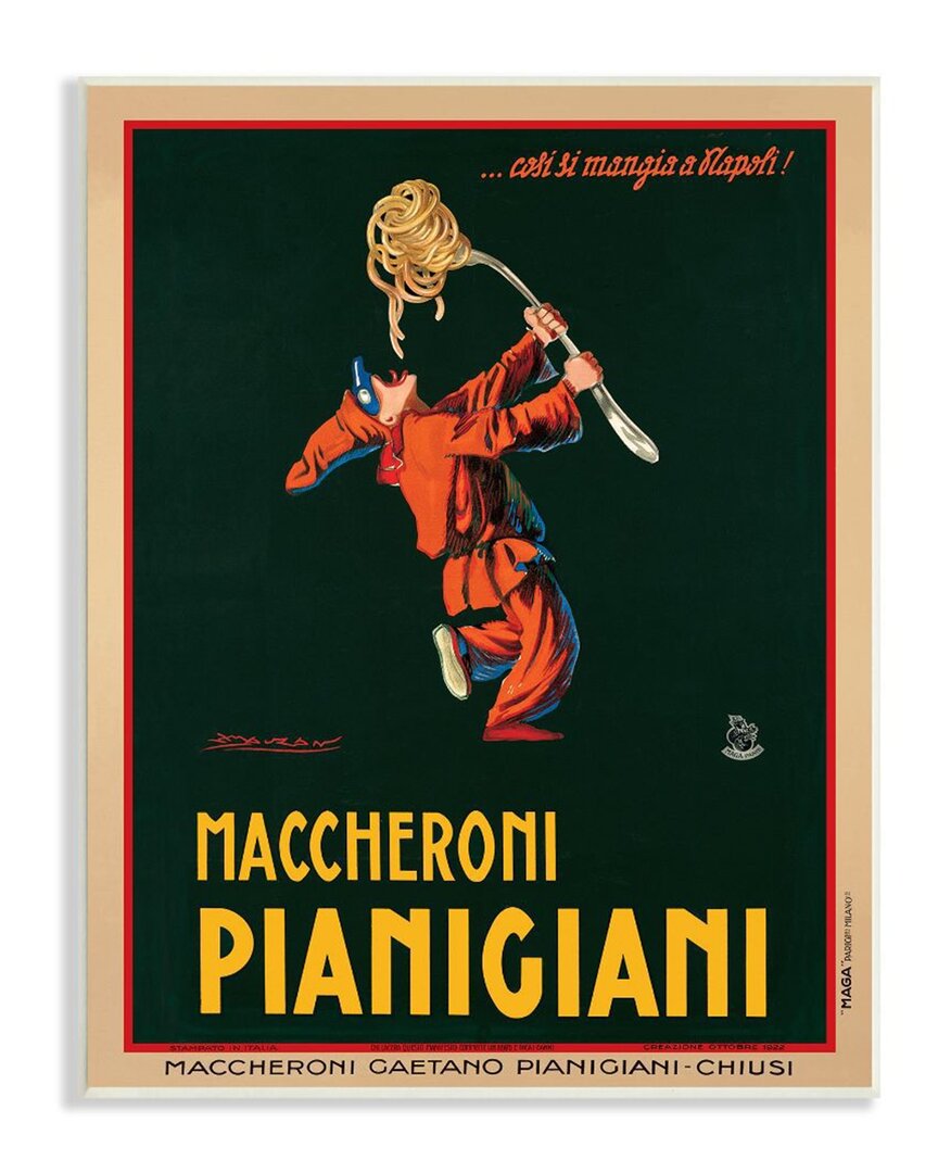 Stupell Maccheroni Pianigiani Vintage Poster Food Design Wall Art