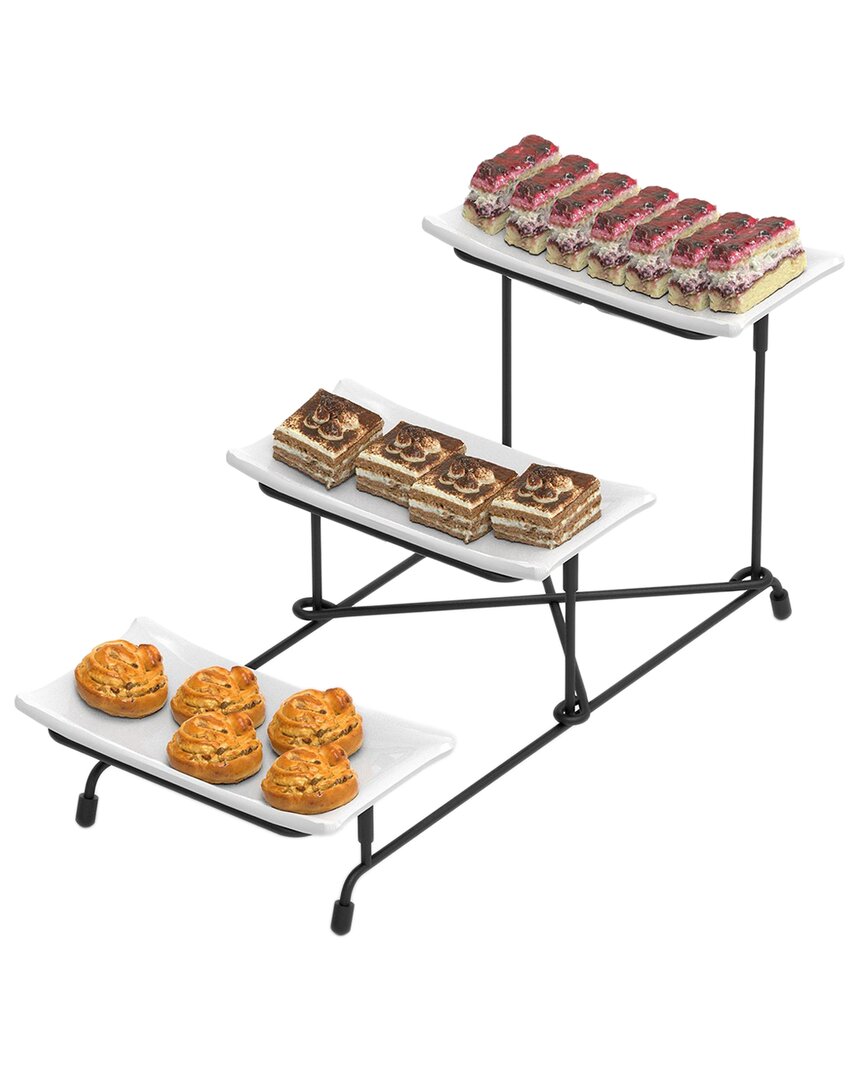 Fresh Fab Finds 3-tier Plastic Serving Tray Dessert Server With Platters
