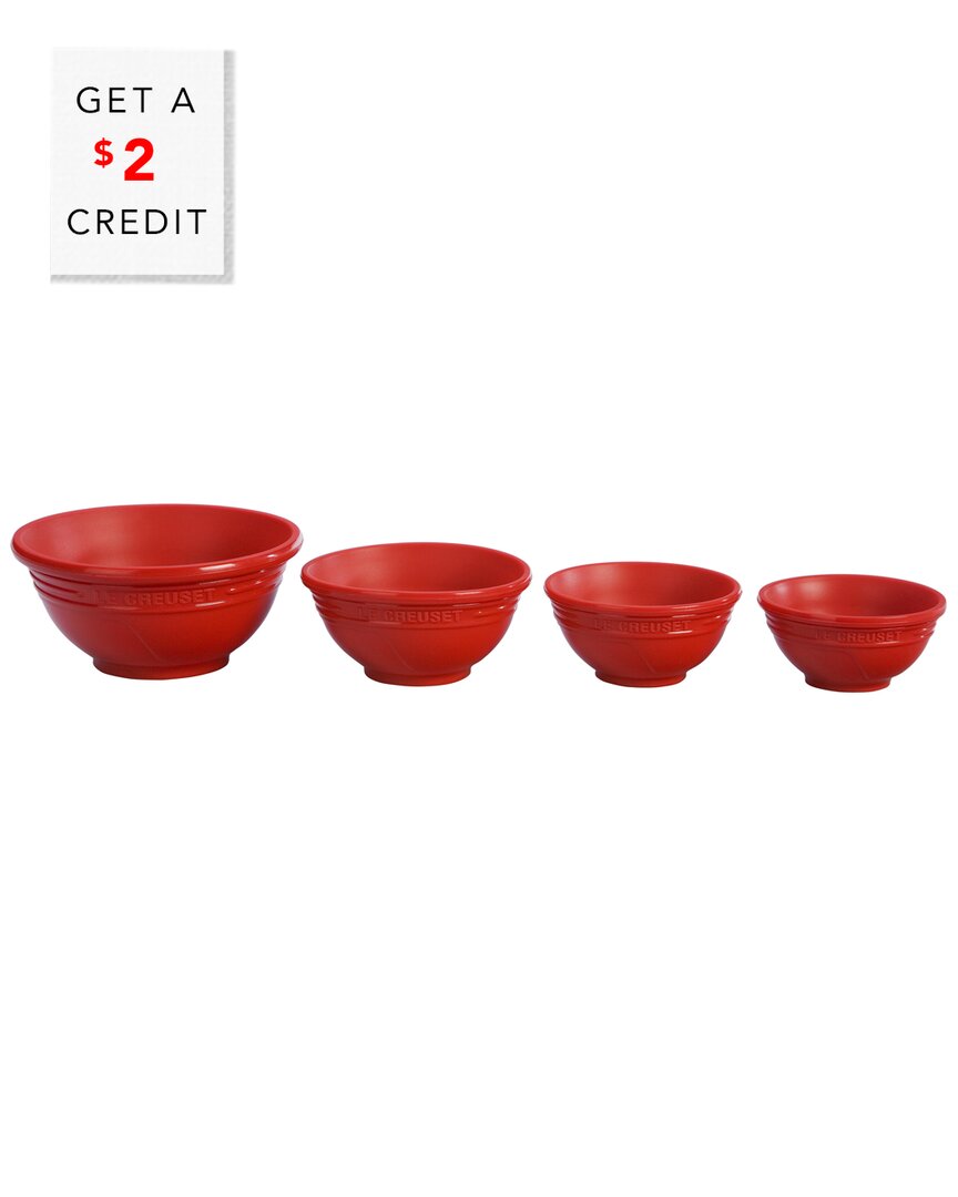 Le Creuset Set Of 4 Silicone Prep Bowls With $2 Credit