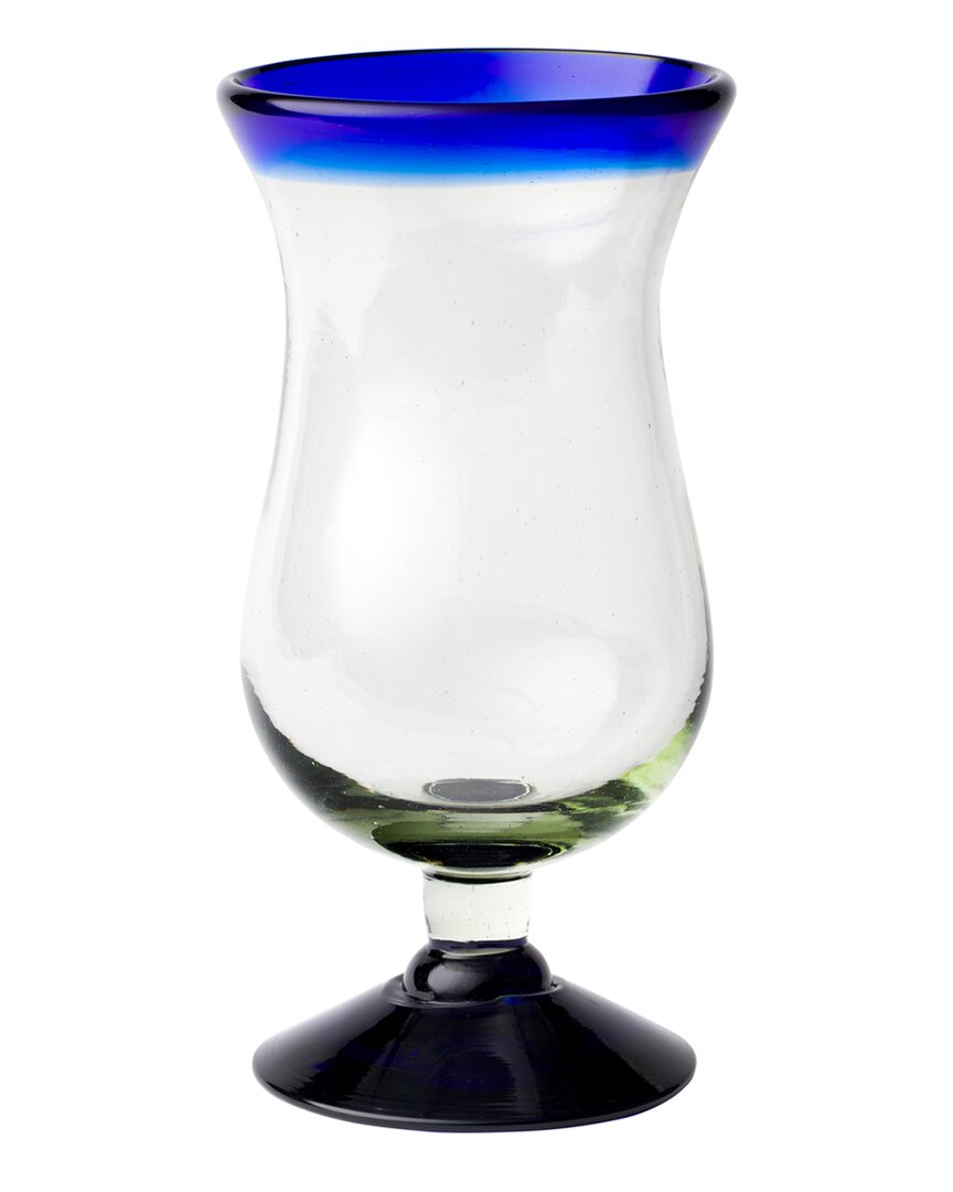 10 Strawberry Street Set Of 6 Rim Hurricane Handblown Mexican Glasses