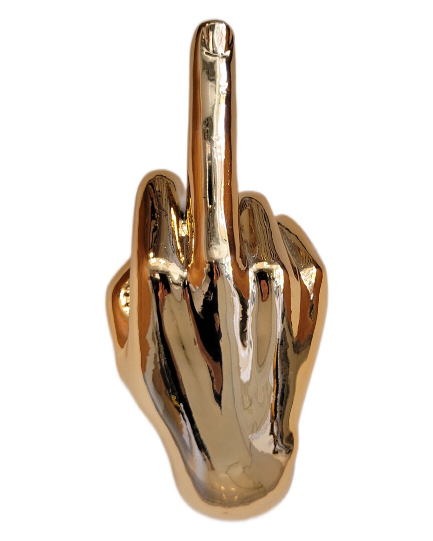 Interior Illusions Plus Bronze Middle Finger Hand Wall Mount