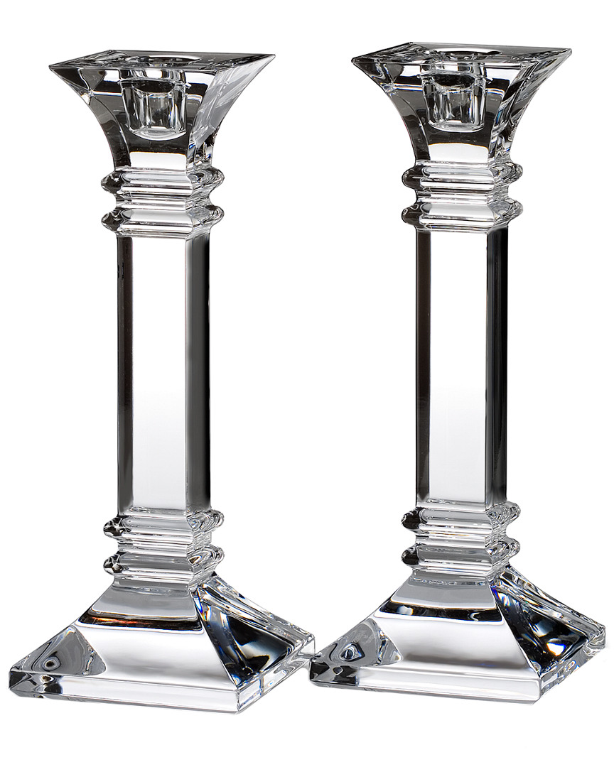 Waterford Set Of 2 Treviso Candlesticks In Transparent