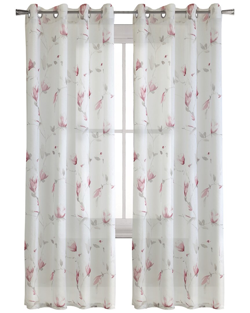 Habitat Symphony Grommet Curtain Panel Window Dressing In Rose