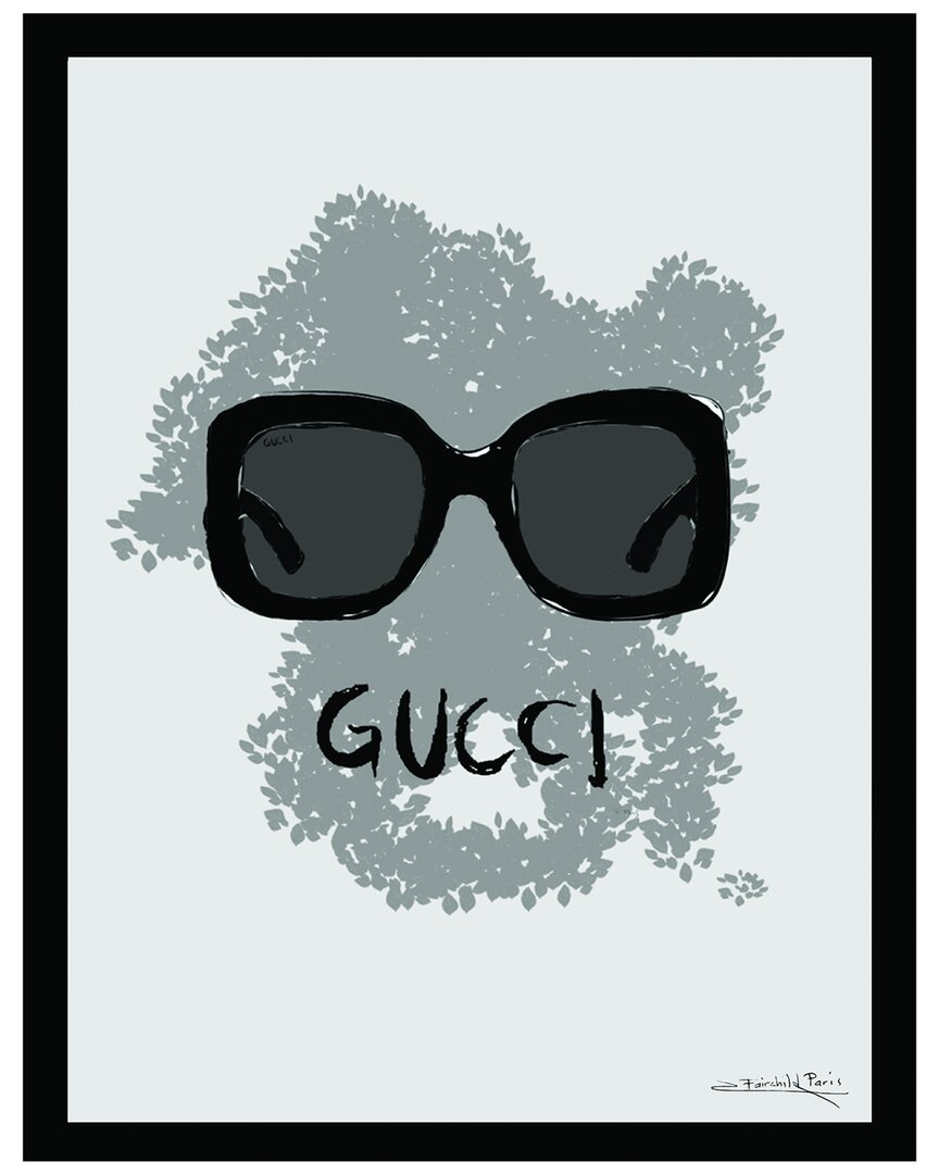 Fairchild Paris Gucci Glasses Face Design Framed Print Wall Art In Black