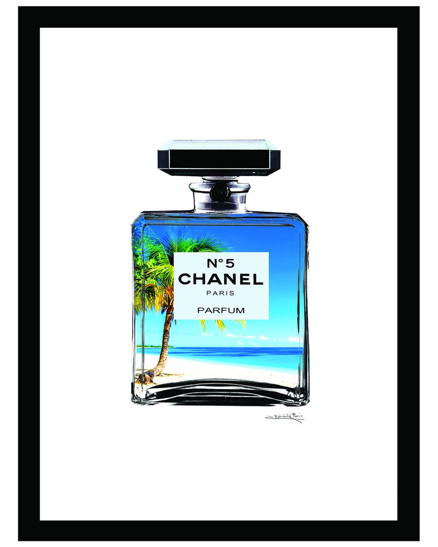 Fairchild Paris Beach In A Chanel Bottle Framed Print Wall Art In Black