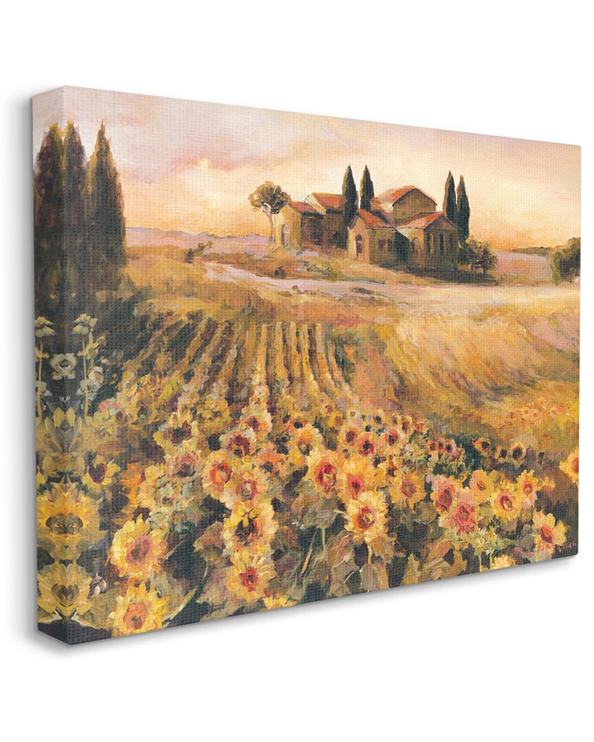 Stupell Industries Italian Villa Autumn Sunflower Field Yellow Green Stretched Canvas Wall Art By Marilyn Ha