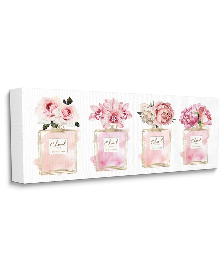 Stupell Industries Pink Floral Bouquets Glam Designer Fashion Jars Stretched Canvas Wall Art By Amanda Green In White