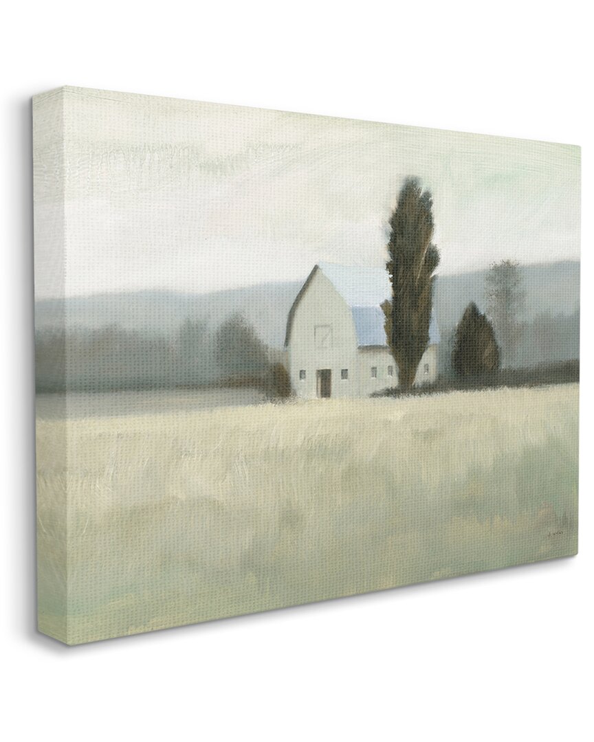 Stupell Industries Farmside Landscape White Barn Green Meadow Stretched Canvas Wall Art By James Wiens