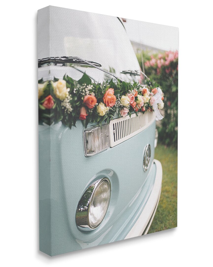 Stupell Industries Classic Retro Blue Van Spring Rose Florals Stretched Canvas Wall Art By Daphne Polselli In Multicolor