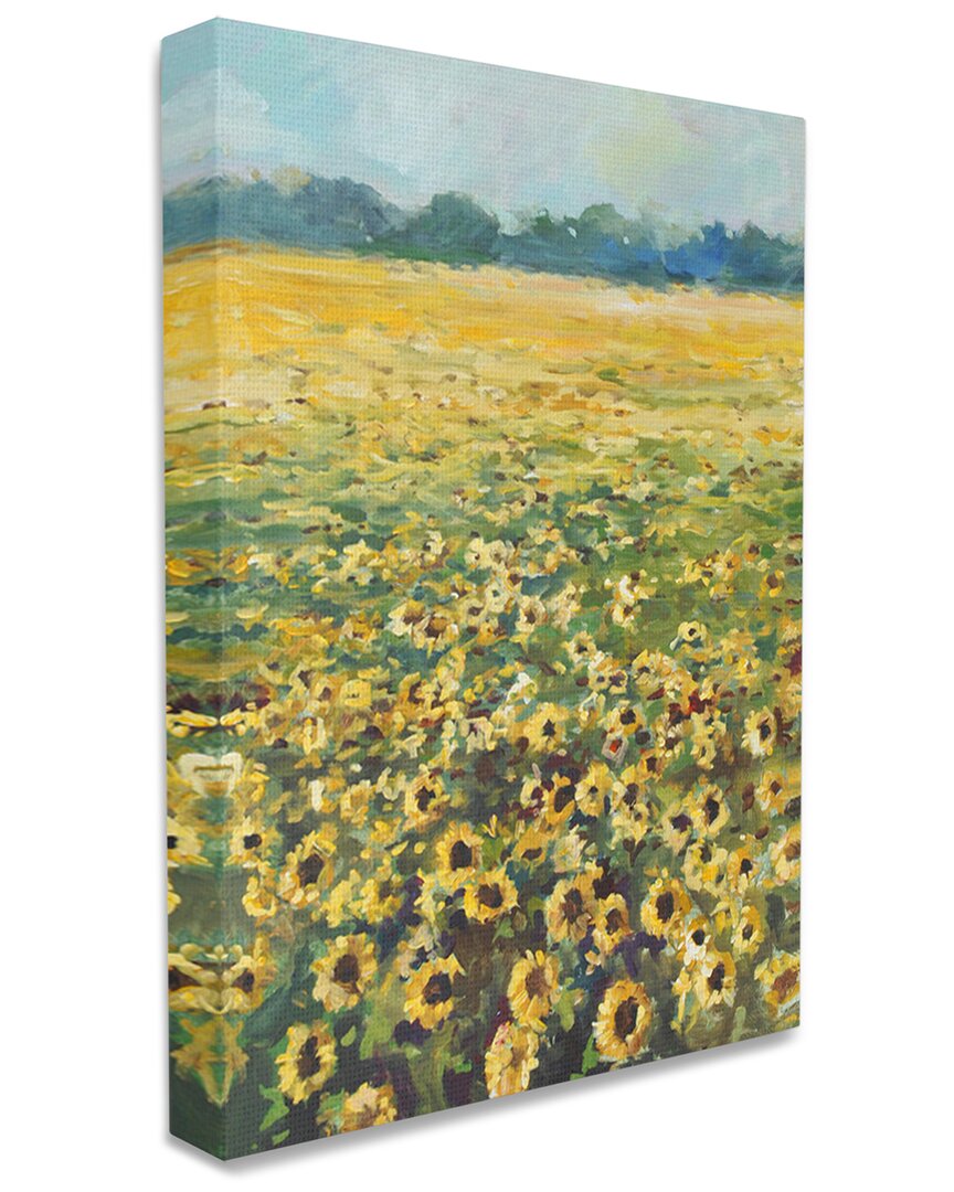 Stupell Industries Country Sunflower Field Yellow Floral Meadow Landscape Stretched Canvas Wall Art By Allay