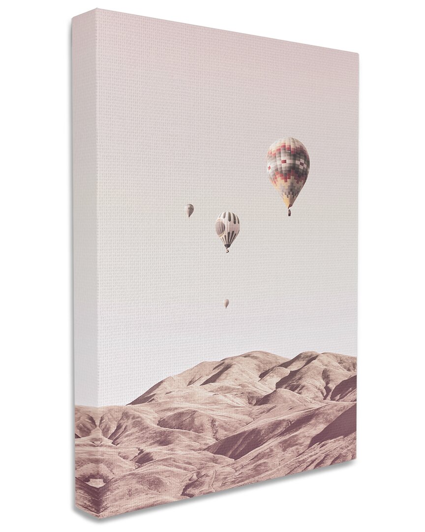 Stupell Industries Hot Air Balloons Southwestern Mountain Muted Landscape Stretched Canvas Wall Art By Ziwei In Tan