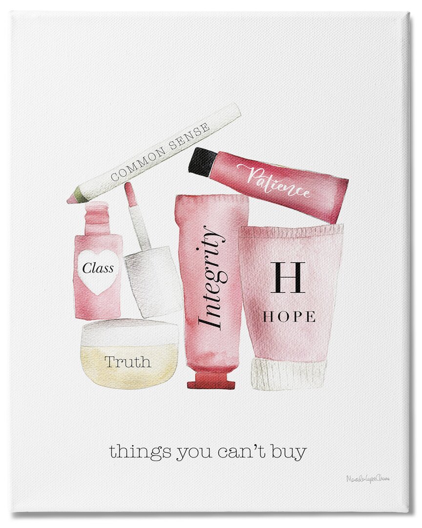Stupell Industries Inspirational Words Fashion Cosmetics Things Cant Buy Quote Stretched Canvas Wall Art By In Pink
